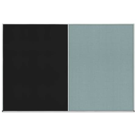 United Visual Products Enclosed Corkboard, 1 Door, 18"x24", 4" Fra, UV3407-SATIN-CLOUD UV3407-SATIN-CLOUD